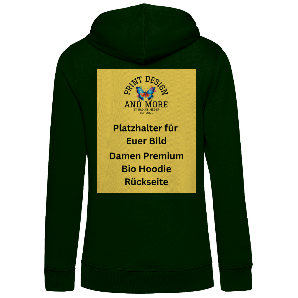 Damen Premium Bio Hoodie Rückseite DTF