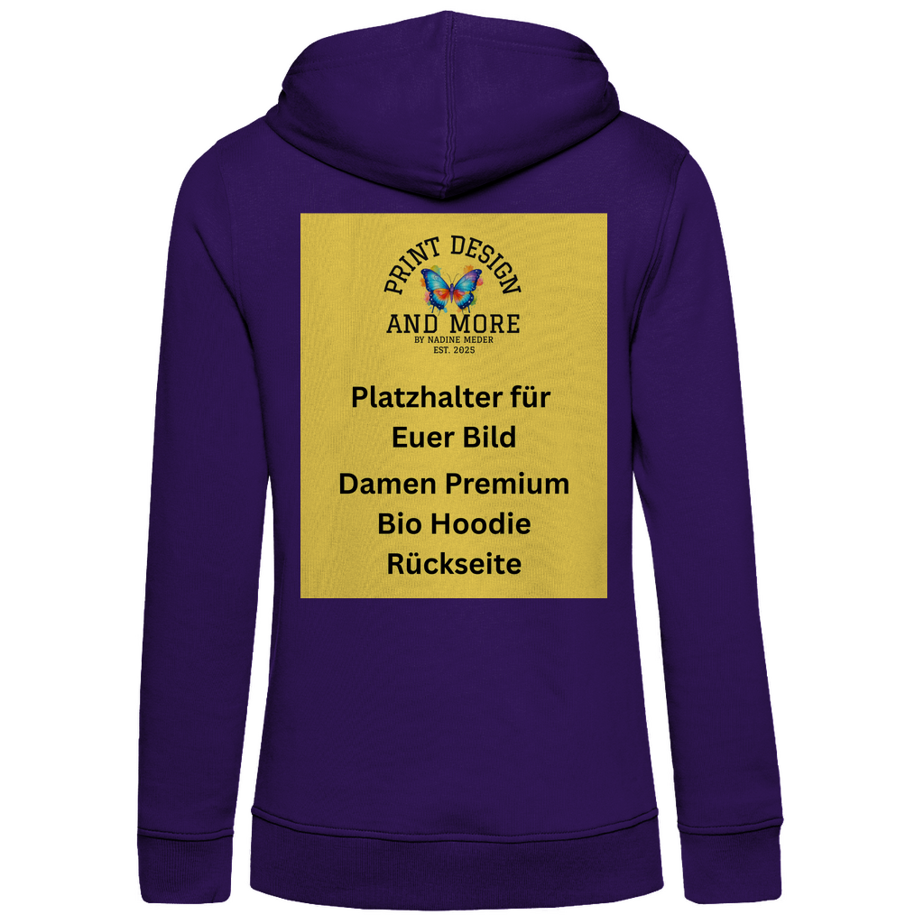 Damen Premium Bio Hoodie Rückseite DTF