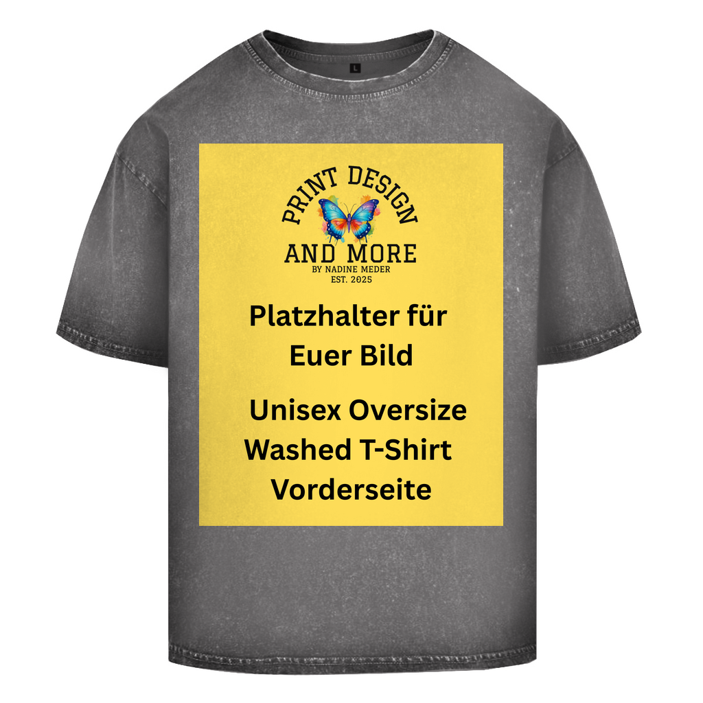 Unisex Oversize Washed T-Shirt Vorderseite DTF