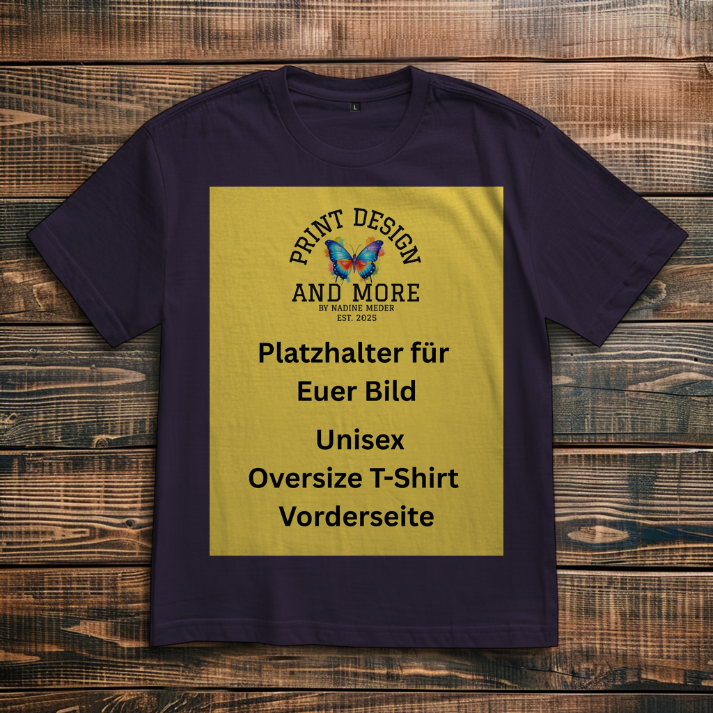 Oversize T-Shirt Vorderseite Dunkle Farben DTF
