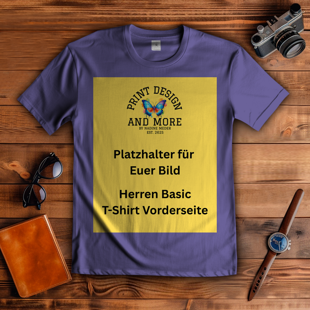 Herren Basic T-Shirt Vorderseite Dunkle Farben DTF