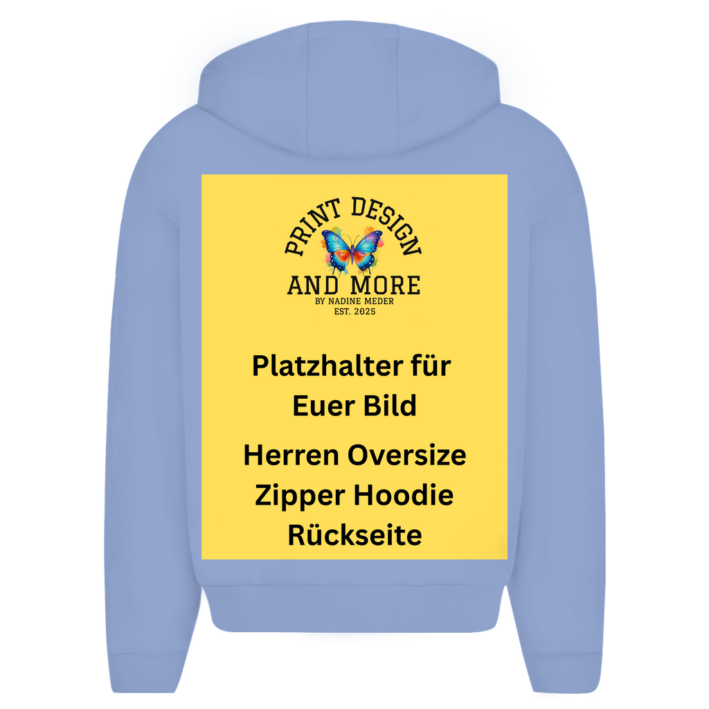 Herren Oversize Zipper Hoodie Rückseite DTF