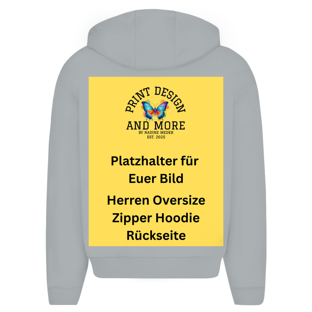 Herren Oversize Zipper Hoodie Rückseite DTF