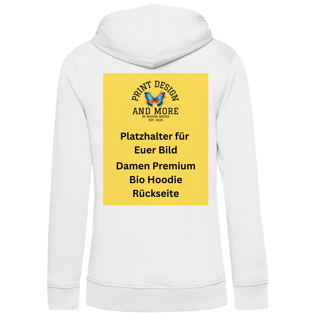 Damen Premium Bio Hoodie Rückseite DTF