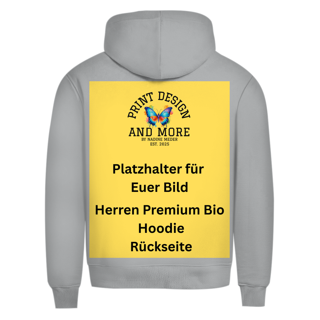 Herren Premium Bio Hoodie Rückseite DTF