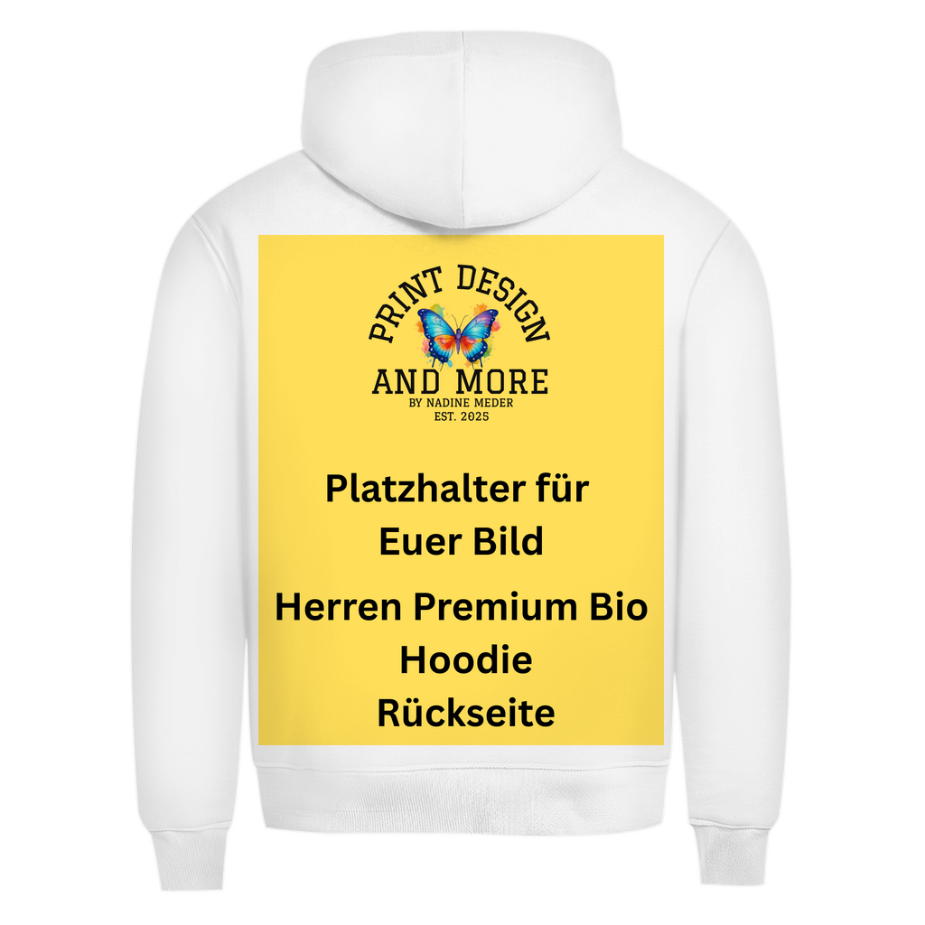 Herren Premium Bio Hoodie Rückseite DTF