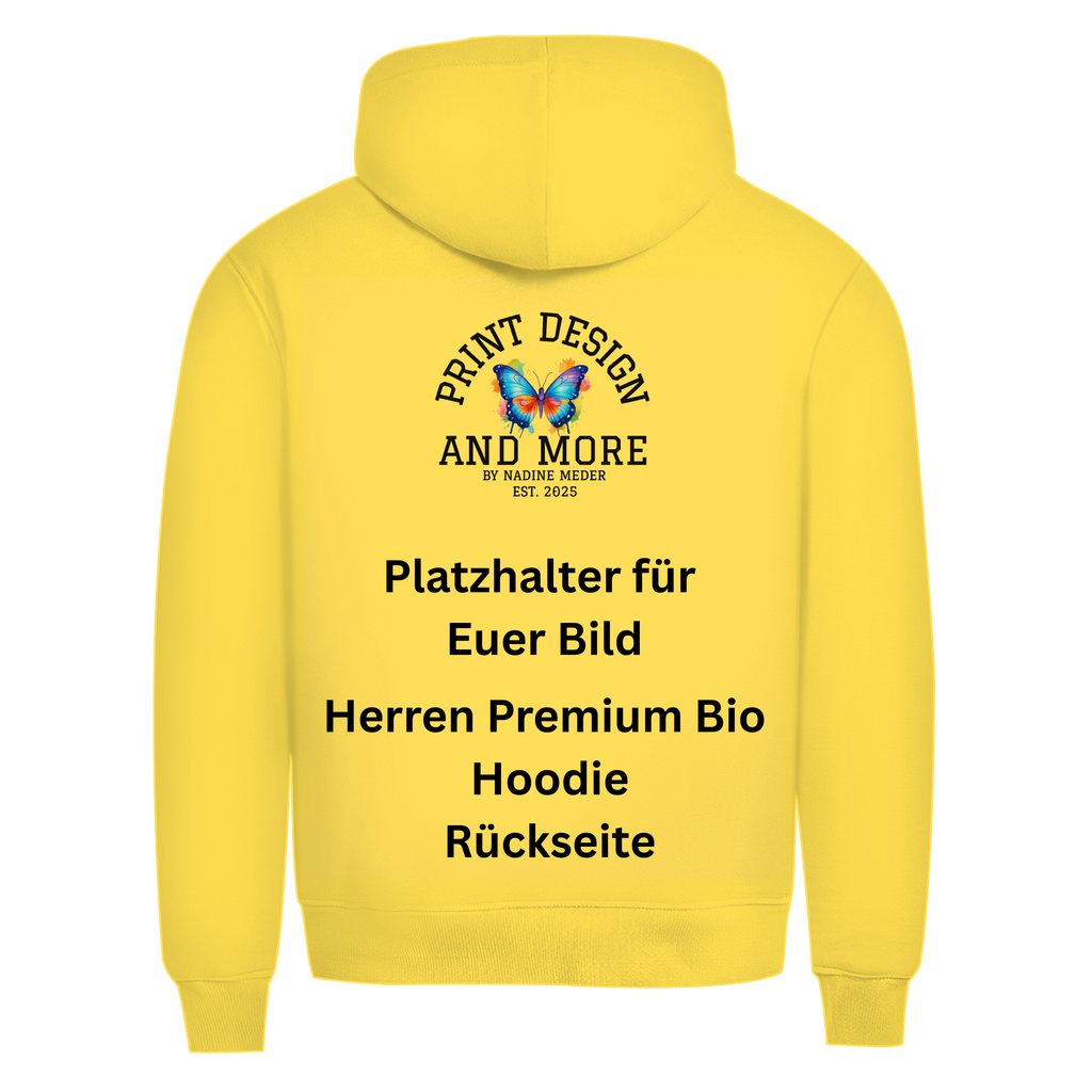 Herren Premium Bio Hoodie Rückseite DTF