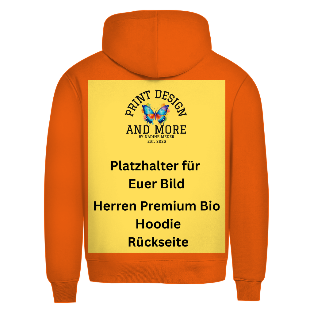 Herren Premium Bio Hoodie Rückseite DTF