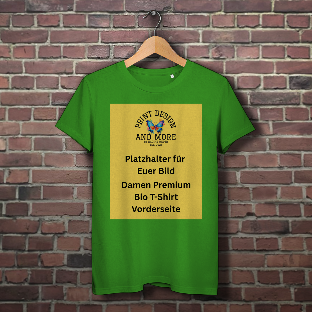 Damen Premium Bio T-Shirt Vorderseite DTF