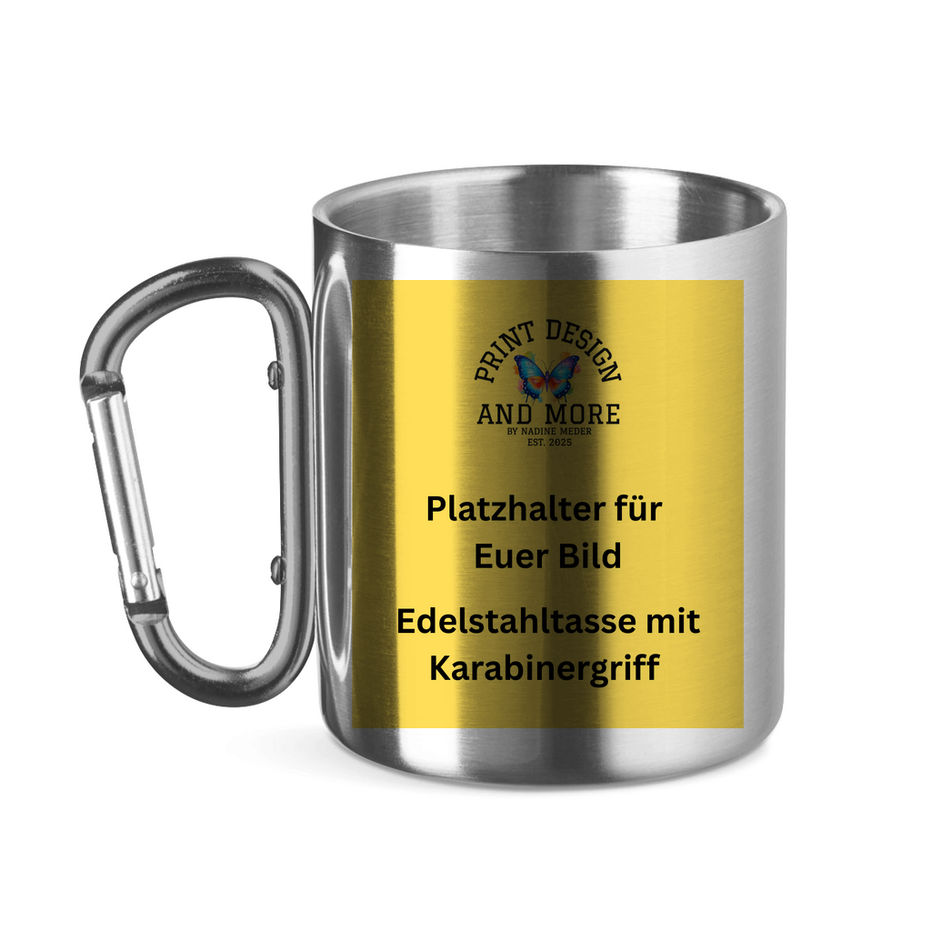 Edelstahltasse mit Karabinergriff