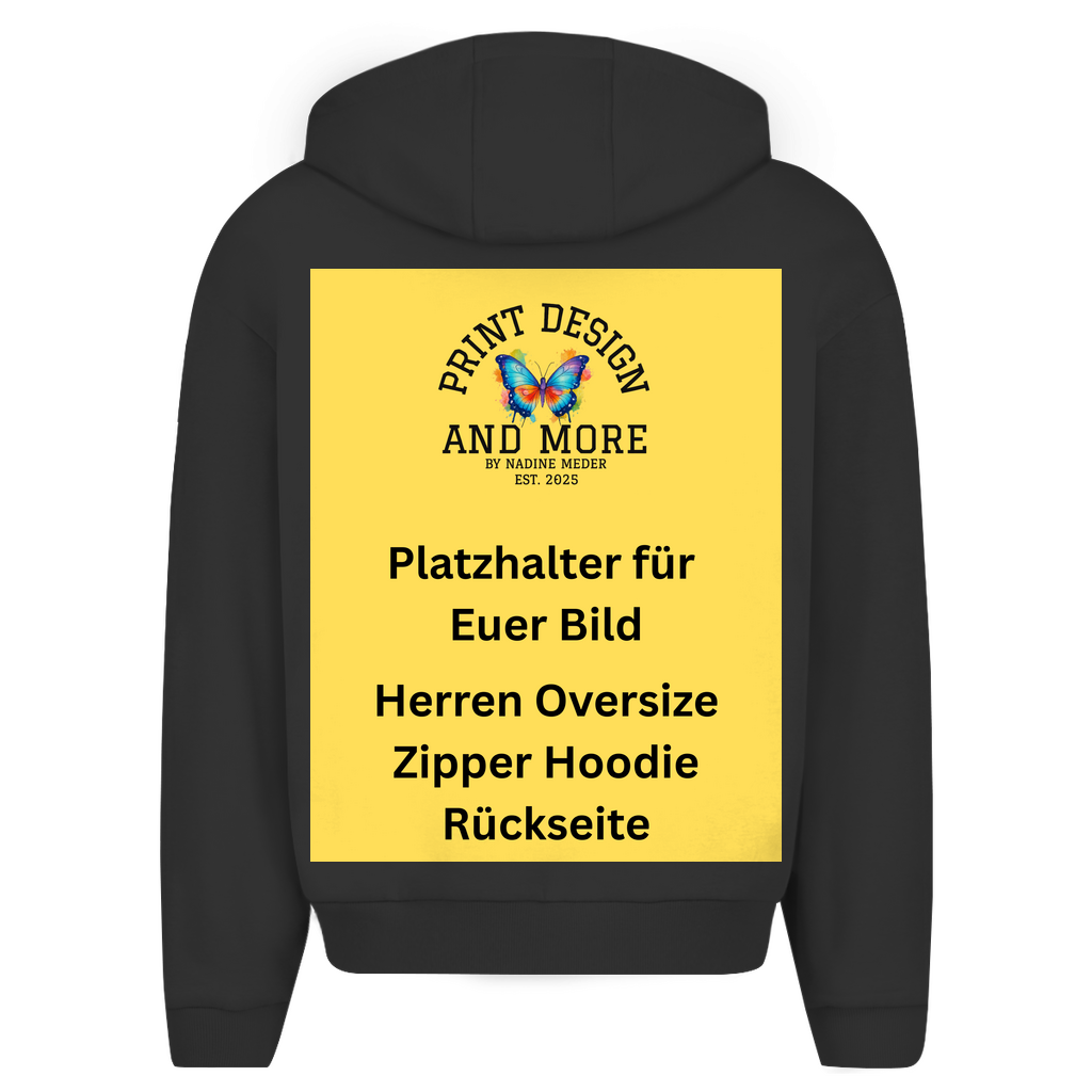 Herren Oversize Zipper Hoodie Rückseite DTF