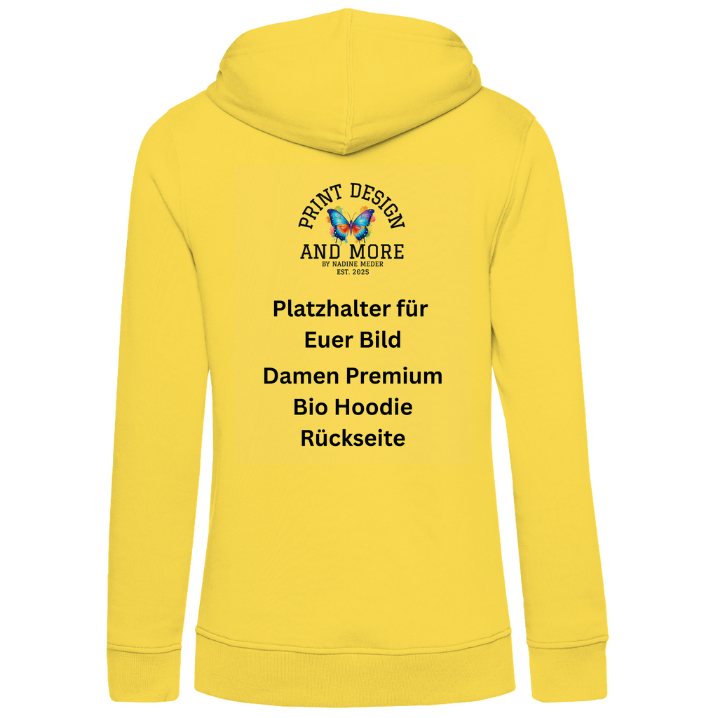 Damen Premium Bio Hoodie Rückseite DTF