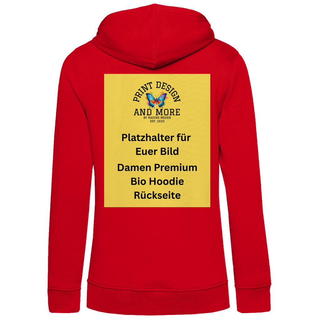 Damen Premium Bio Hoodie Rückseite DTF