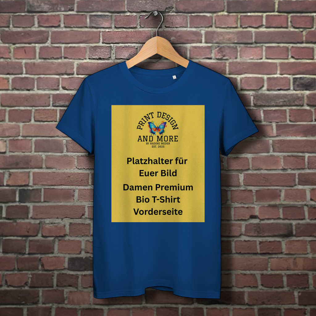 Damen Premium Bio T-Shirt Vorderseite DTF