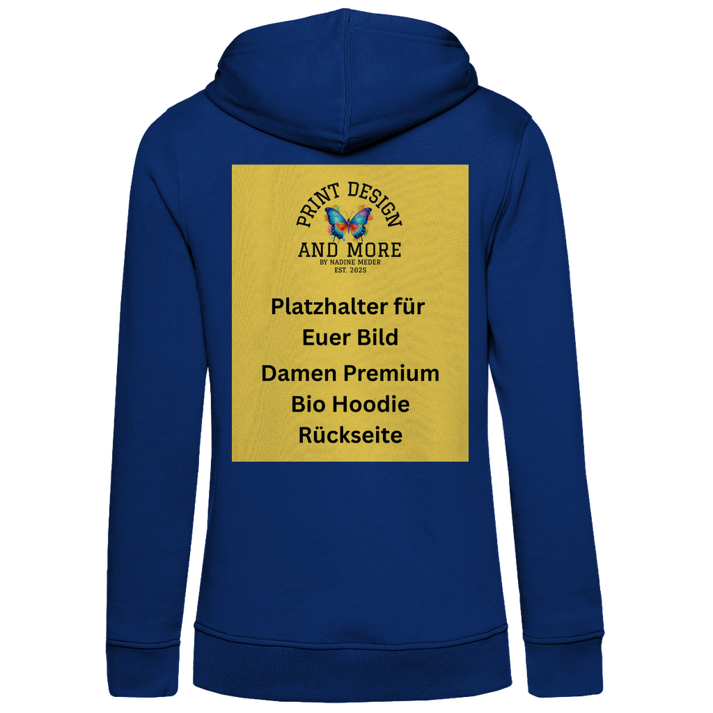 Damen Premium Bio Hoodie Rückseite DTF