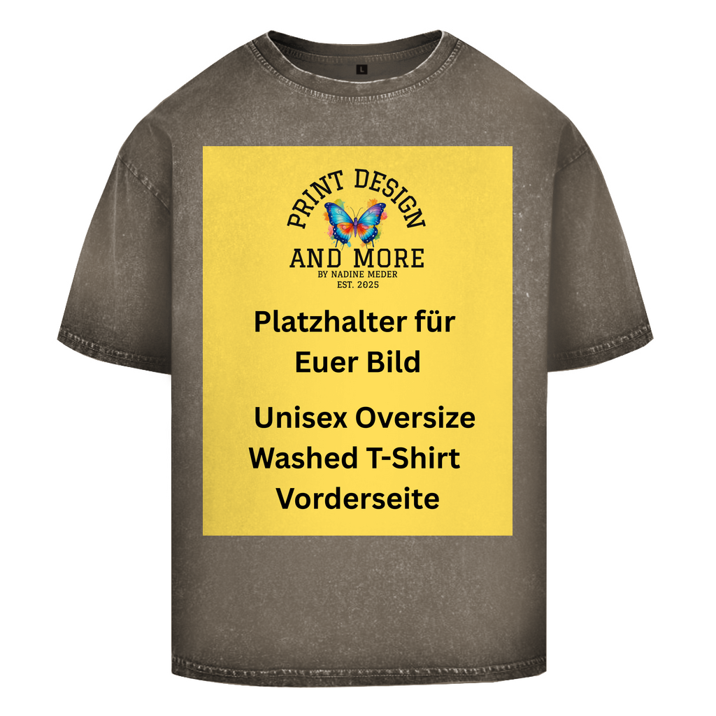 Unisex Oversize Washed T-Shirt Vorderseite DTF