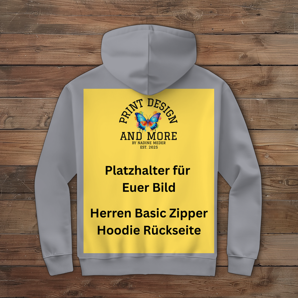 Herren Basic Zipper Hoodie Rückseite DTF