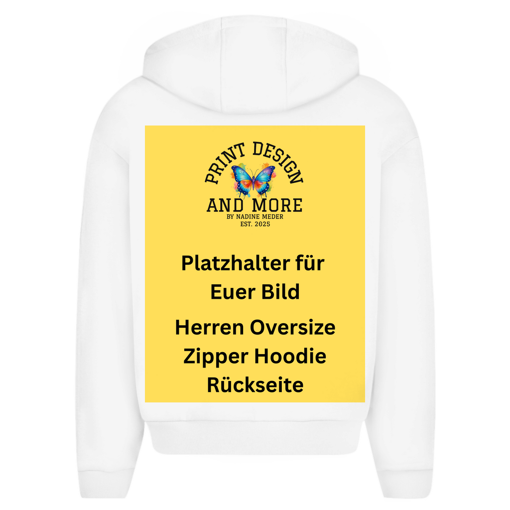 Herren Oversize Zipper Hoodie Rückseite DTF