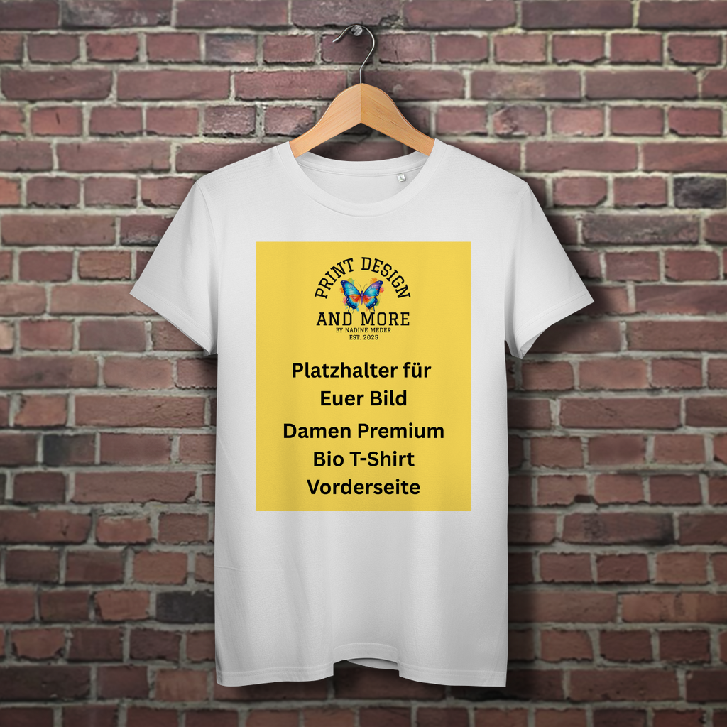 Damen Premium Bio T-Shirt Vorderseite DTF