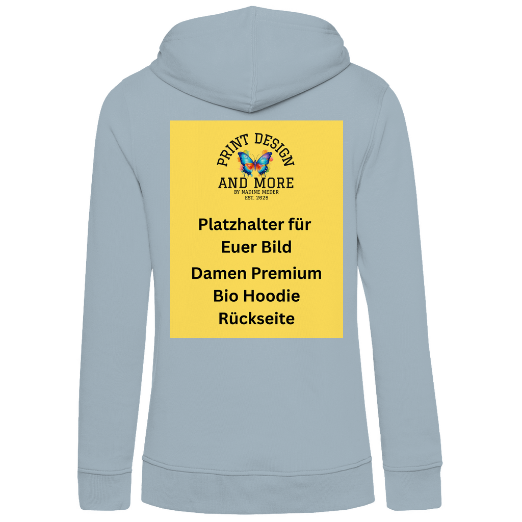 Damen Premium Bio Hoodie Rückseite DTF