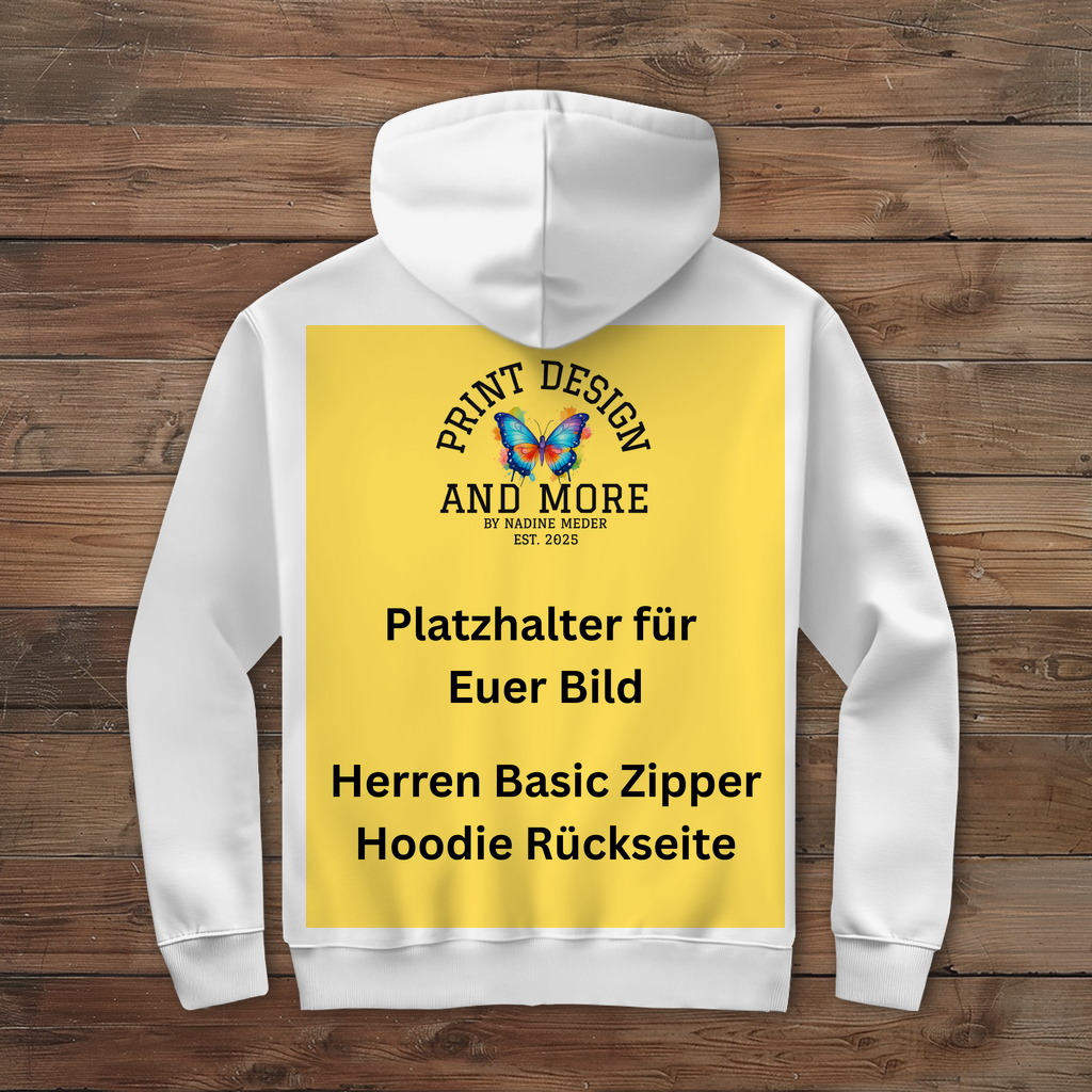 Herren Basic Zipper Hoodie Rückseite DTF