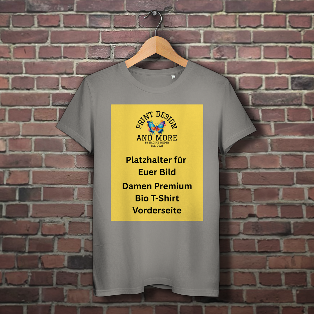 Damen Premium Bio T-Shirt Vorderseite DTF