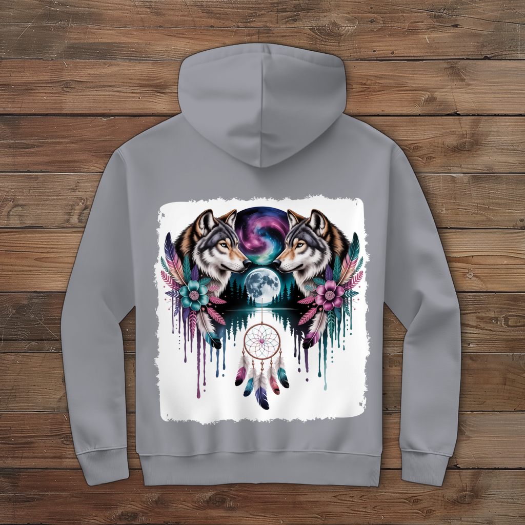 Wolf mit Traumfänger ( DTF / Hinten )