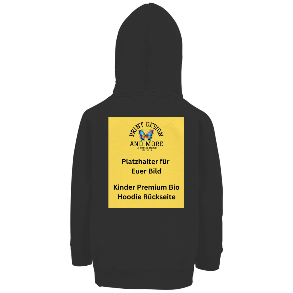 Kinder Premium Bio Hoodie Rückseite DTF