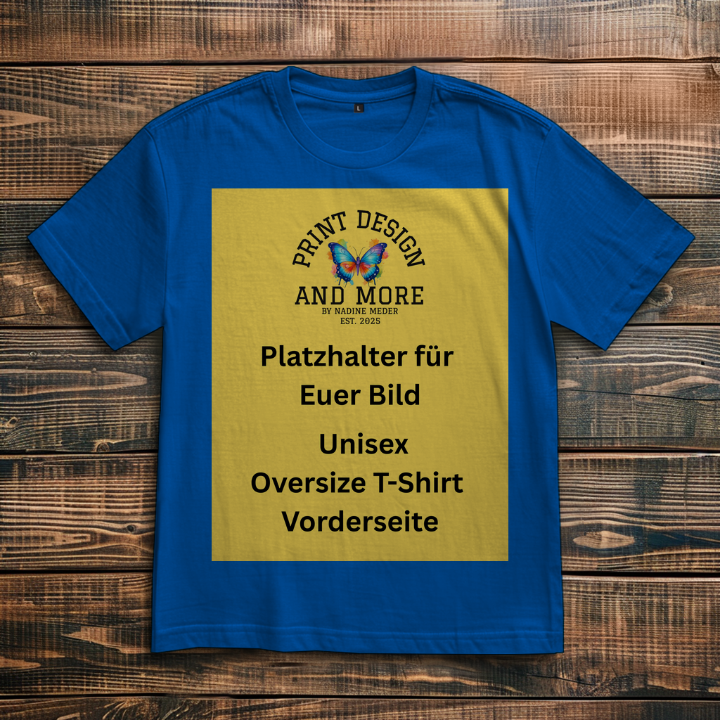 Oversize T-Shirt Vorderseite Dunkle Farben DTF