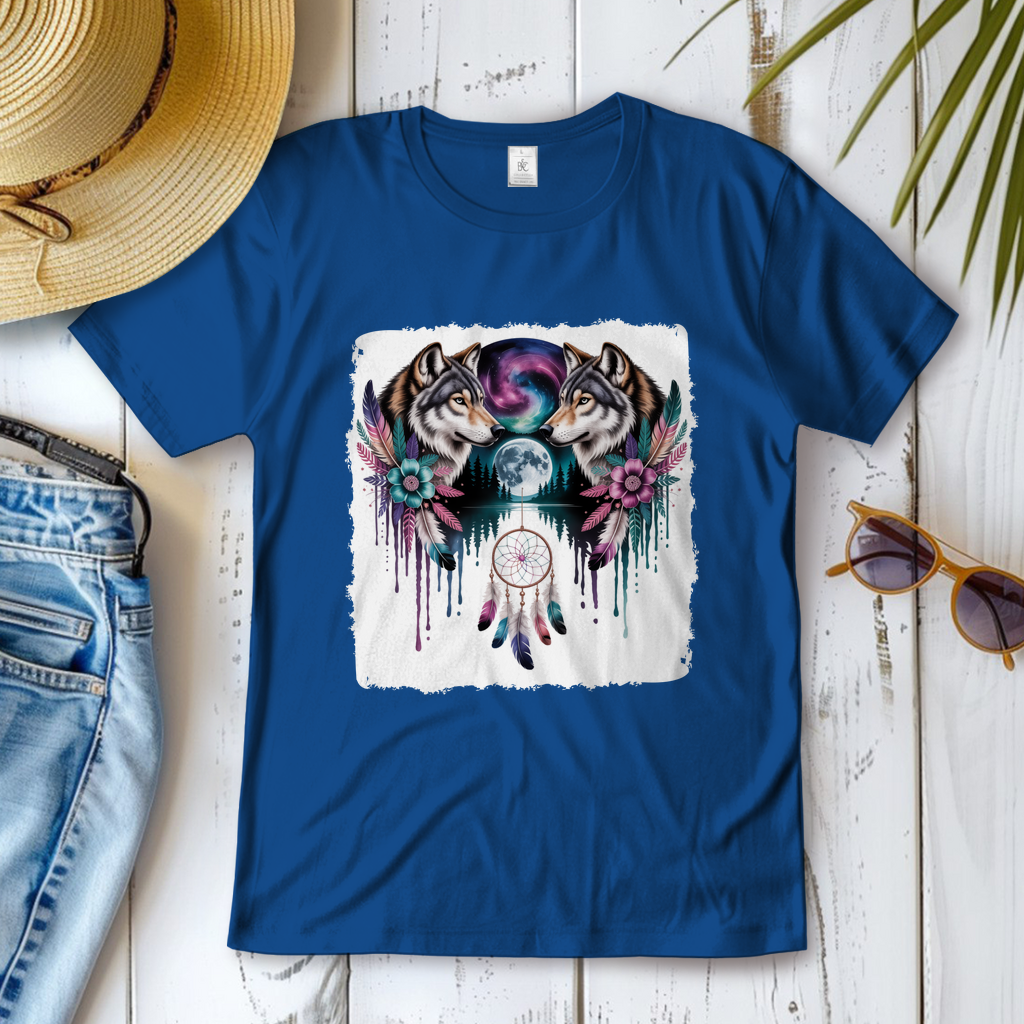 Wolf mit Traumfänger ( DTF / Vorne )