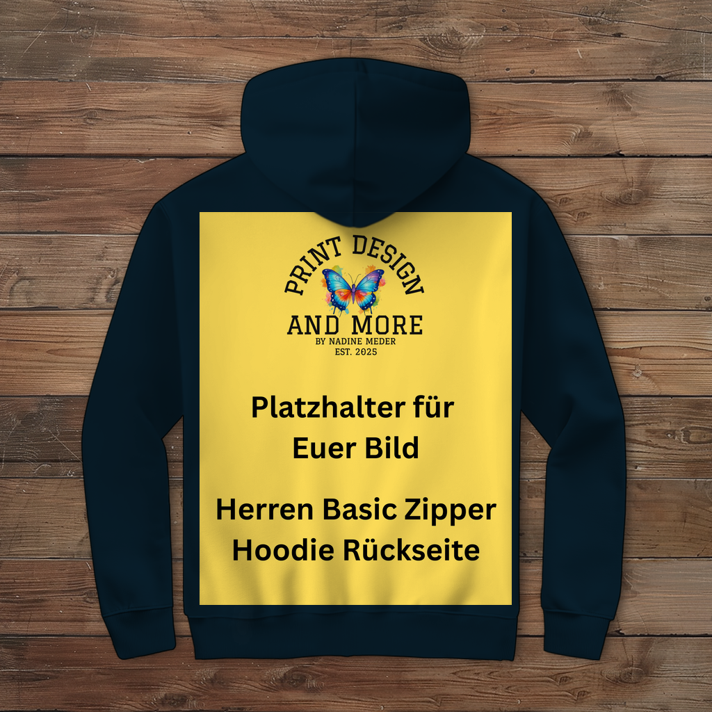 Herren Basic Zipper Hoodie Rückseite DTF