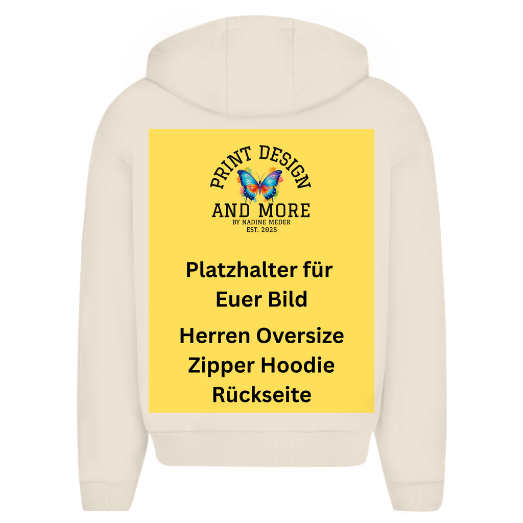 Herren Oversize Zipper Hoodie Rückseite DTF