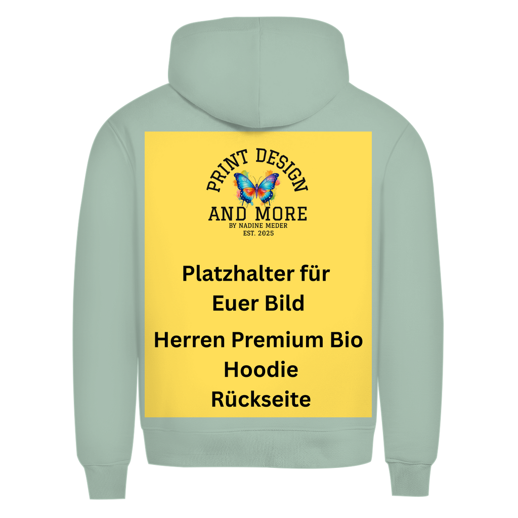 Herren Premium Bio Hoodie Rückseite DTF