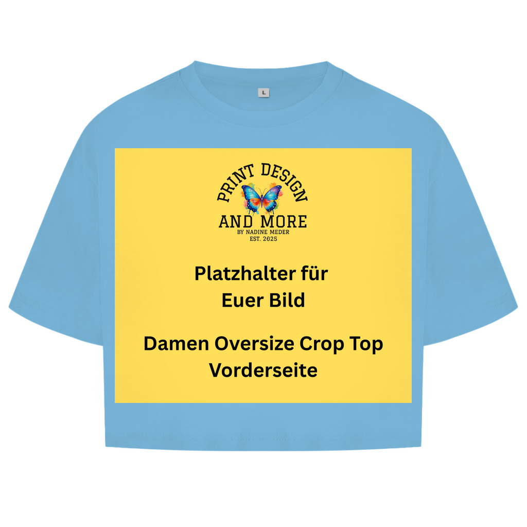 Damen Oversize Crop Top Vorderseite DTF