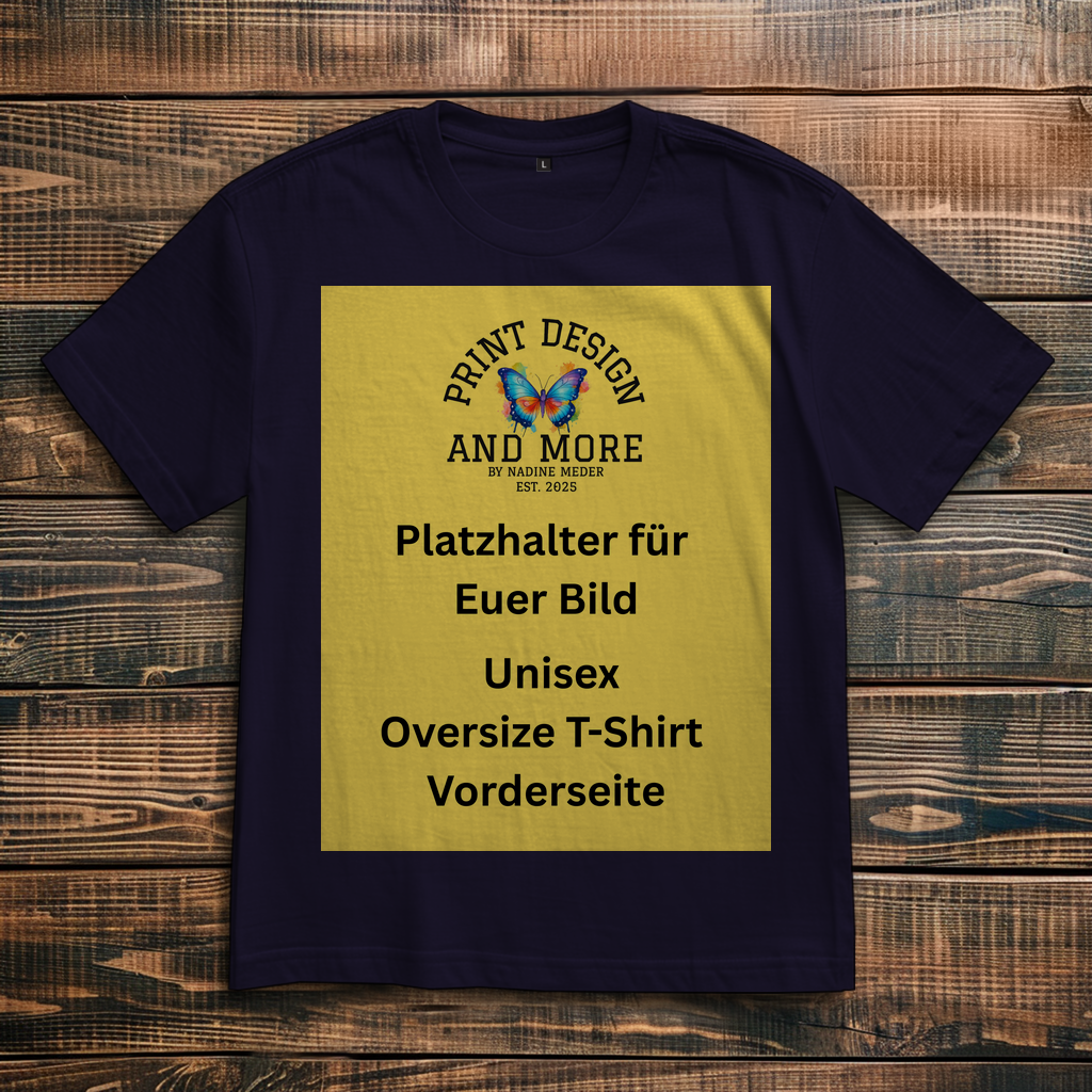 Oversize T-Shirt Vorderseite Dunkle Farben DTF