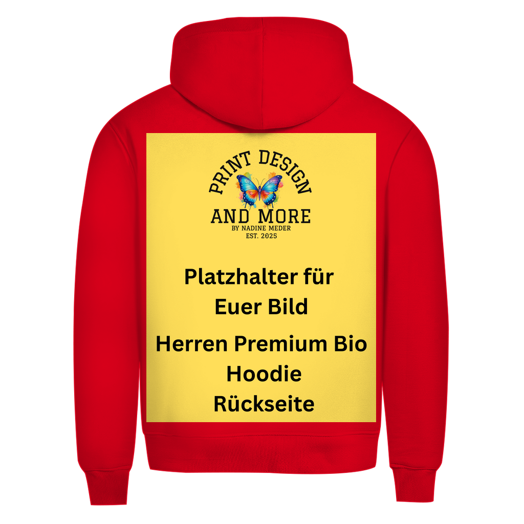 Herren Premium Bio Hoodie Rückseite DTF