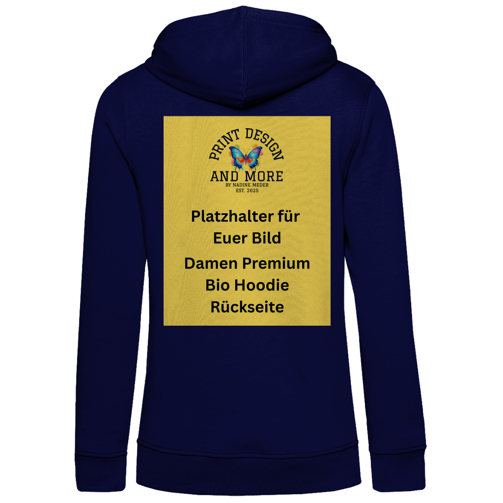 Damen Premium Bio Hoodie Rückseite DTF