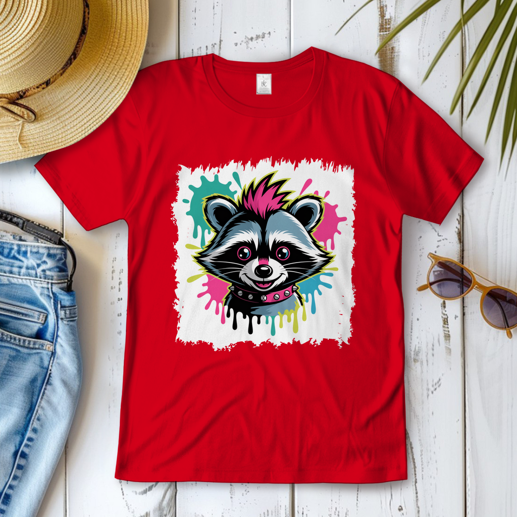 Punker Waschbär ( DTF / Vorne )