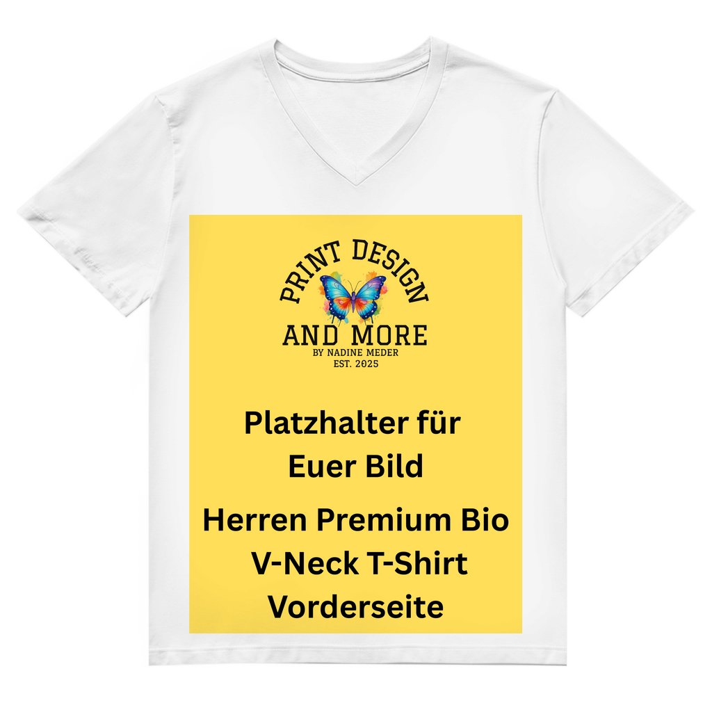Herren Premium Bio V-Neck T-Shirt Vorderseite DTF