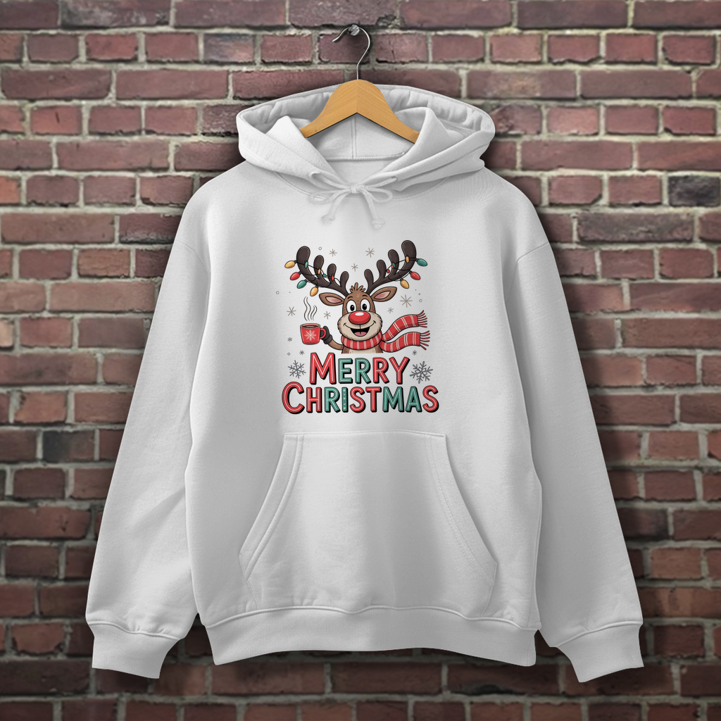 Merry Christmas, Rentier mit Lichterkette