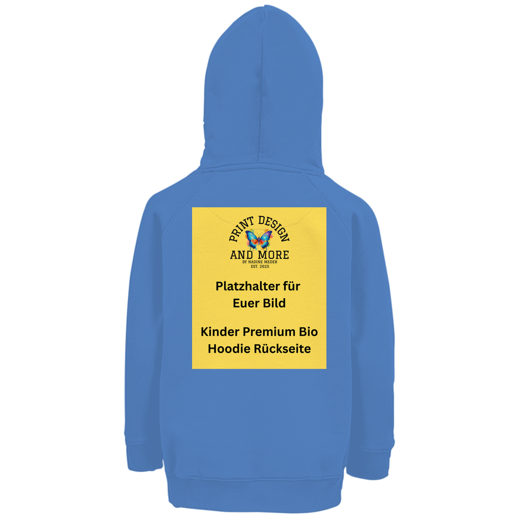 Kinder Premium Bio Hoodie Rückseite DTF