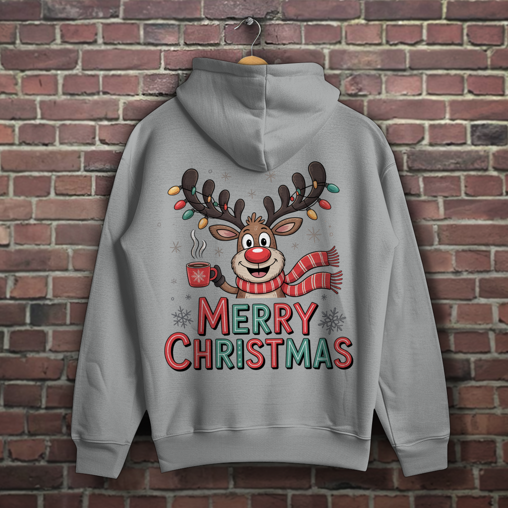 Merry Christmas, Rentier mit Lichterkette