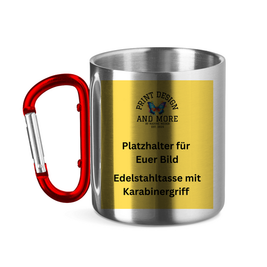 Edelstahltasse mit Karabinergriff