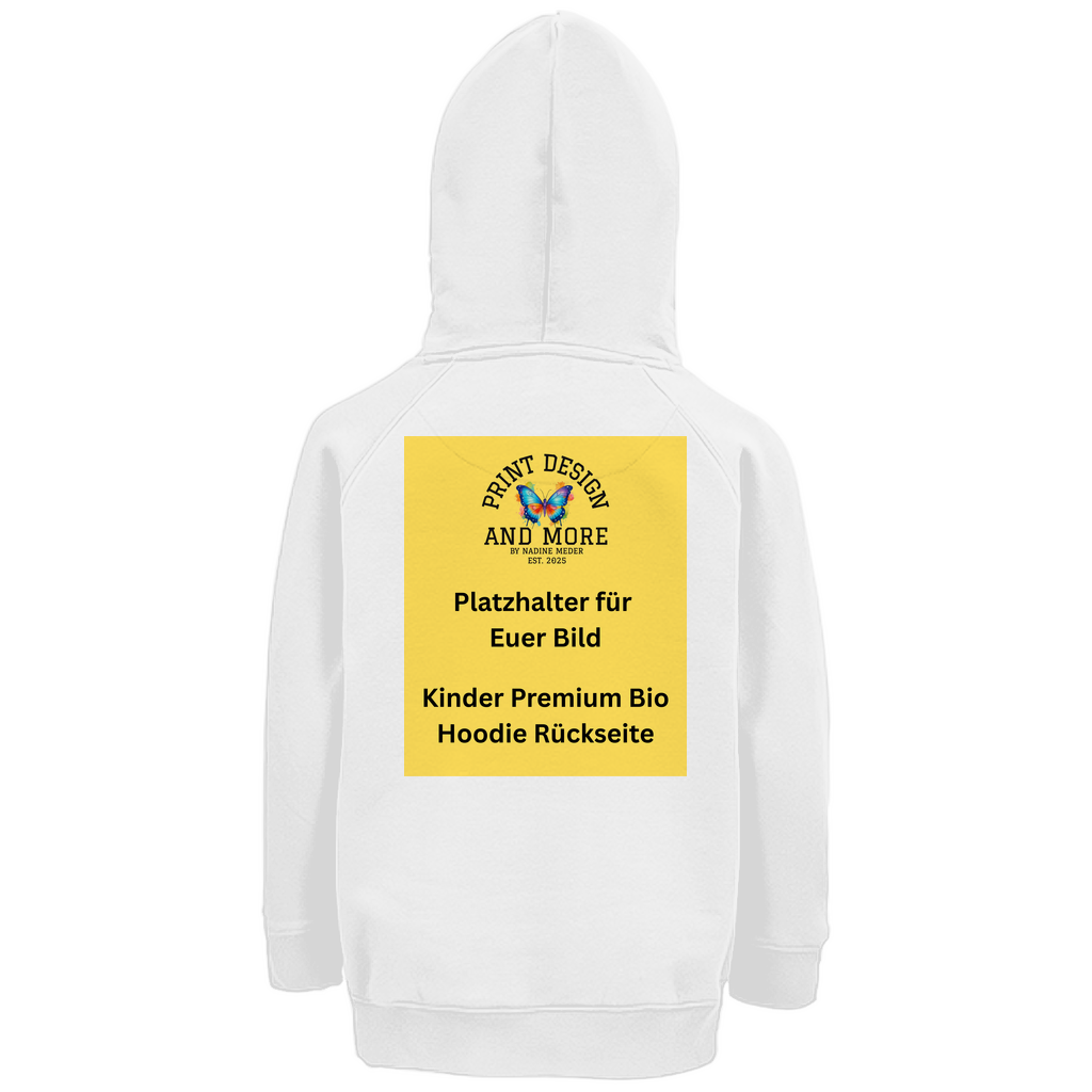 Kinder Premium Bio Hoodie Rückseite DTF