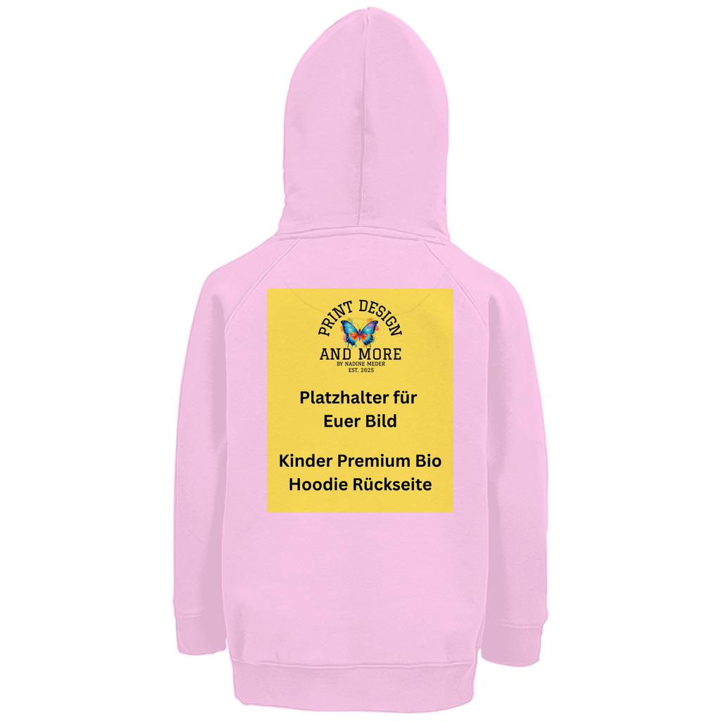 Kinder Premium Bio Hoodie Rückseite DTF