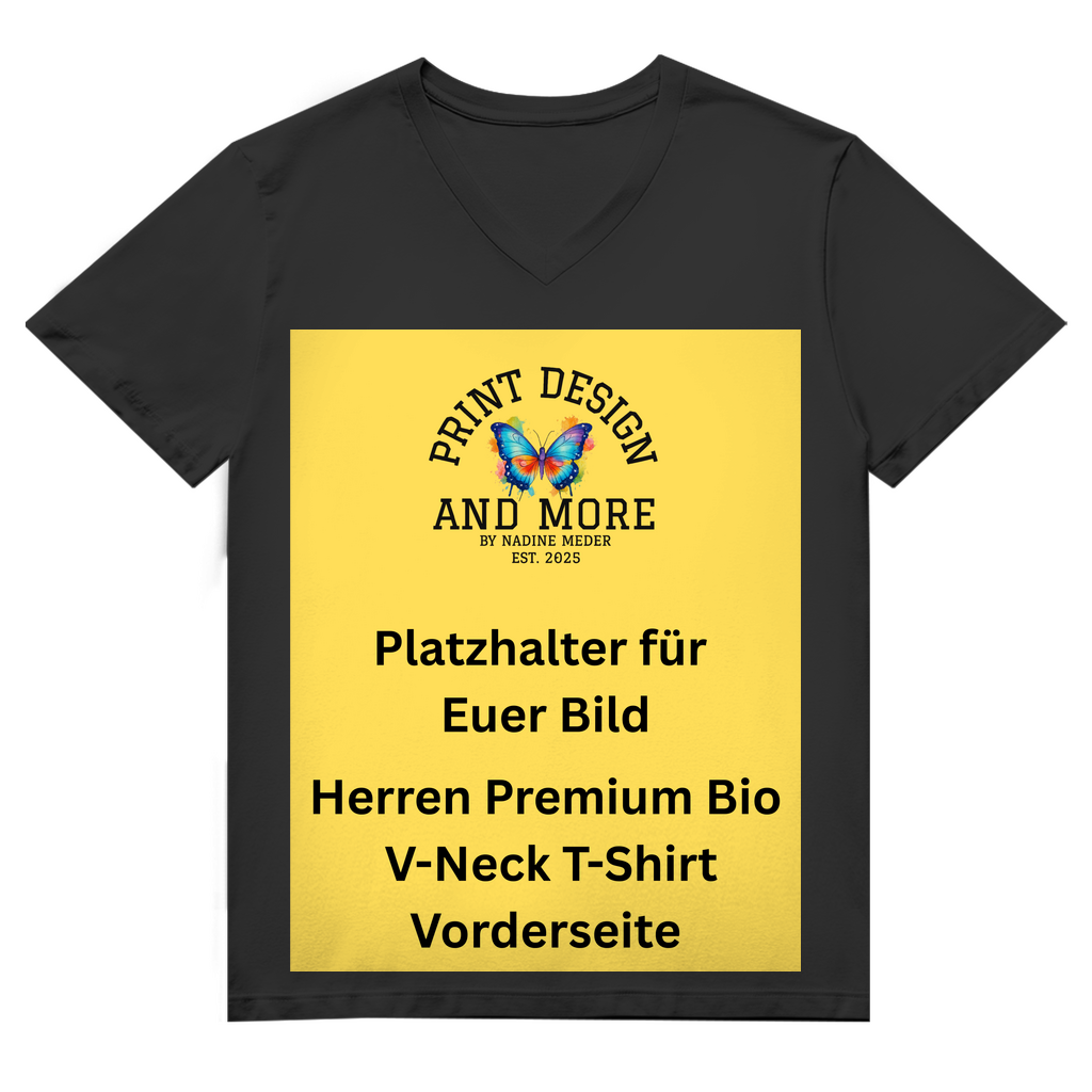 Herren Premium Bio V-Neck T-Shirt Vorderseite DTF