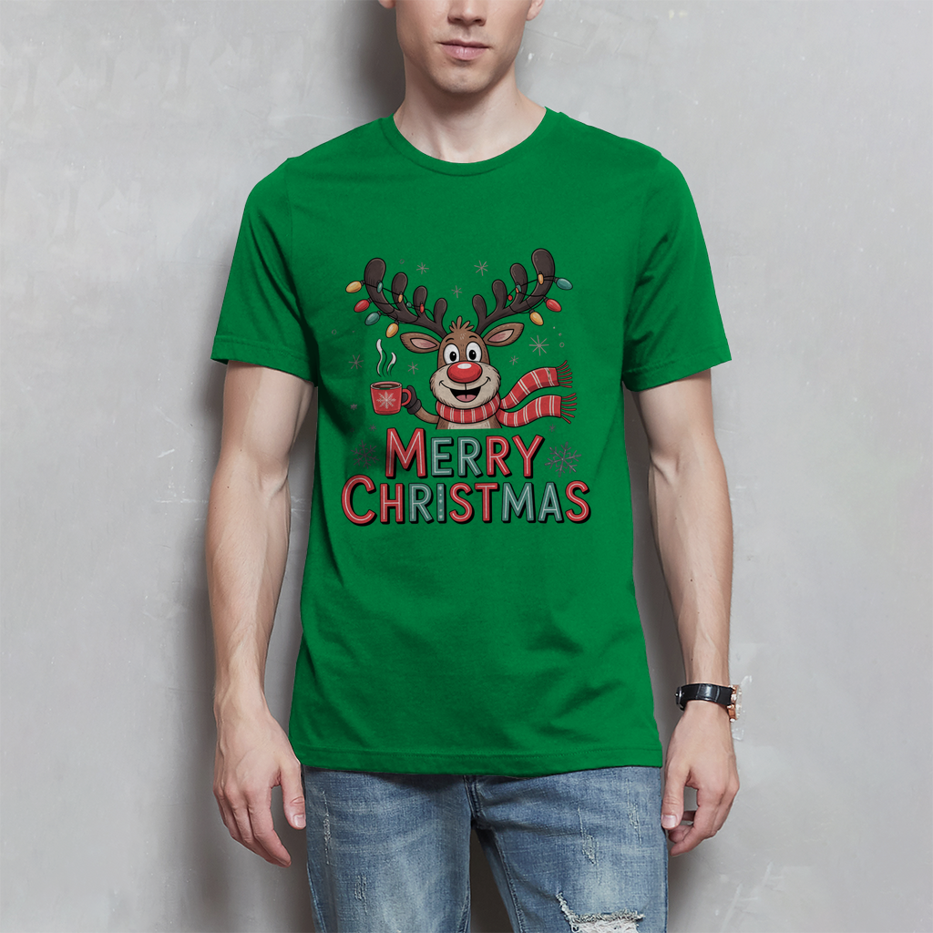 Merry Christmas, Rentier mit Lichterkette