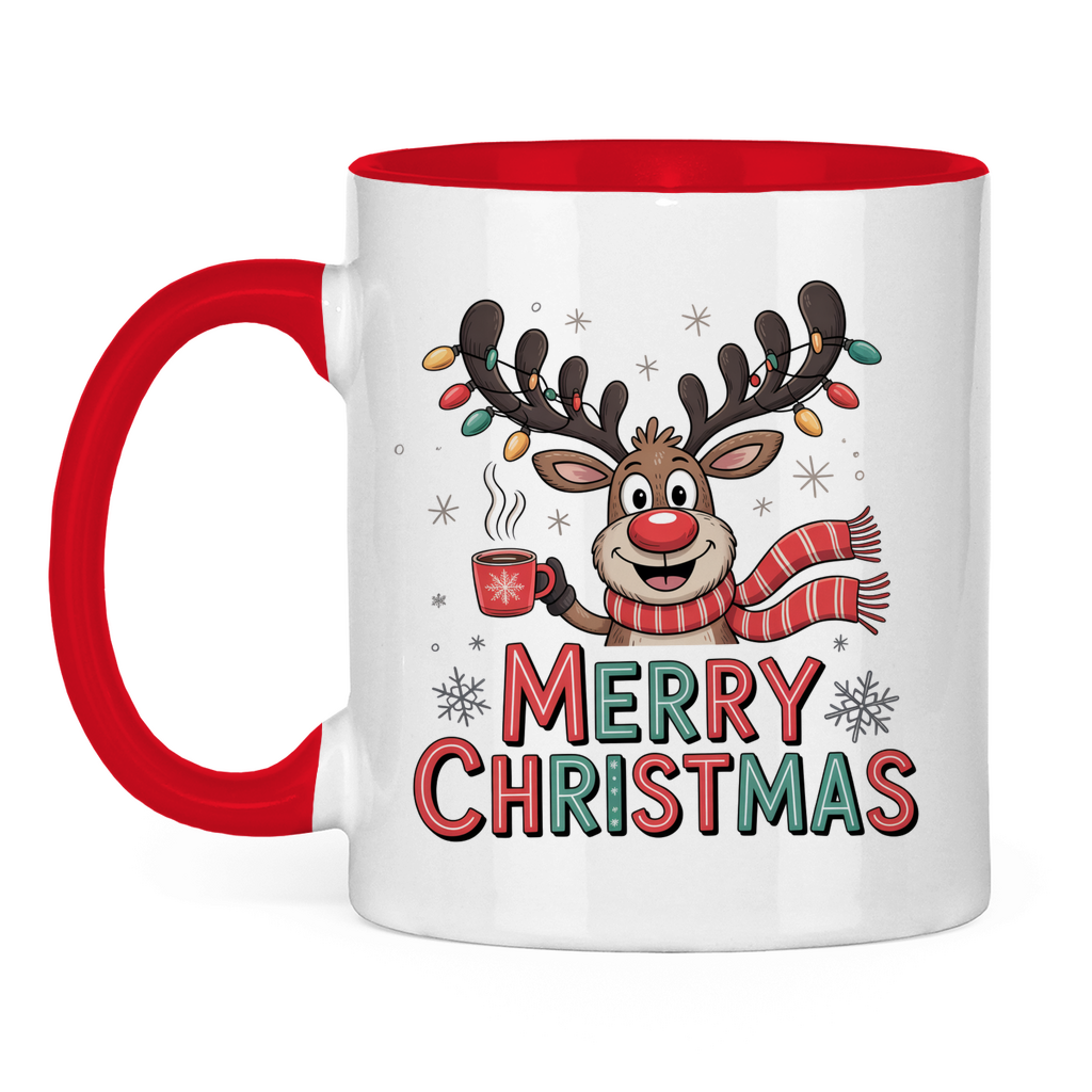 Merry Christmas, Rentier mit Lichterkette