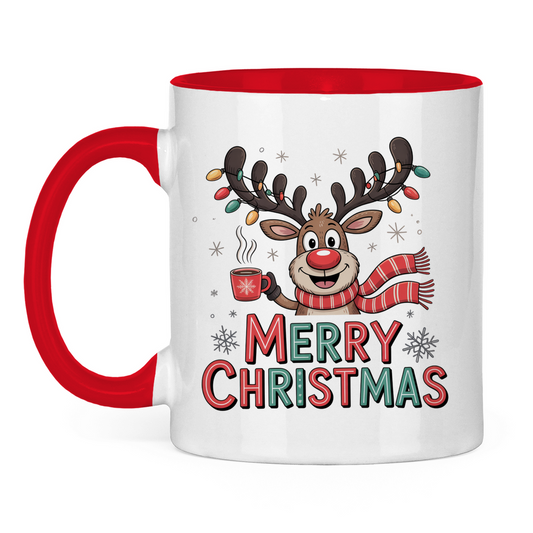 Merry Christmas, Rentier mit Lichterkette