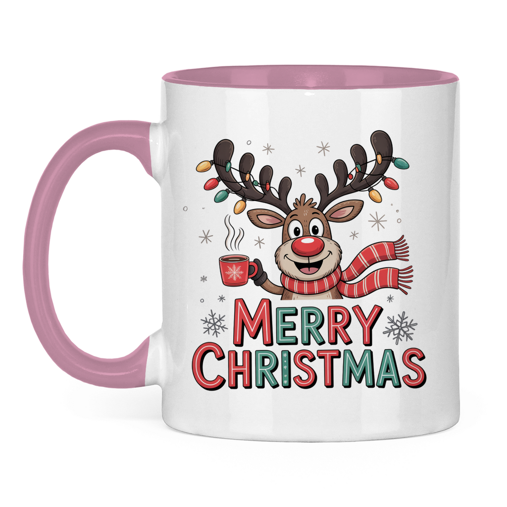 Merry Christmas, Rentier mit Lichterkette
